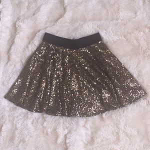 Gold sequin frilly skirt